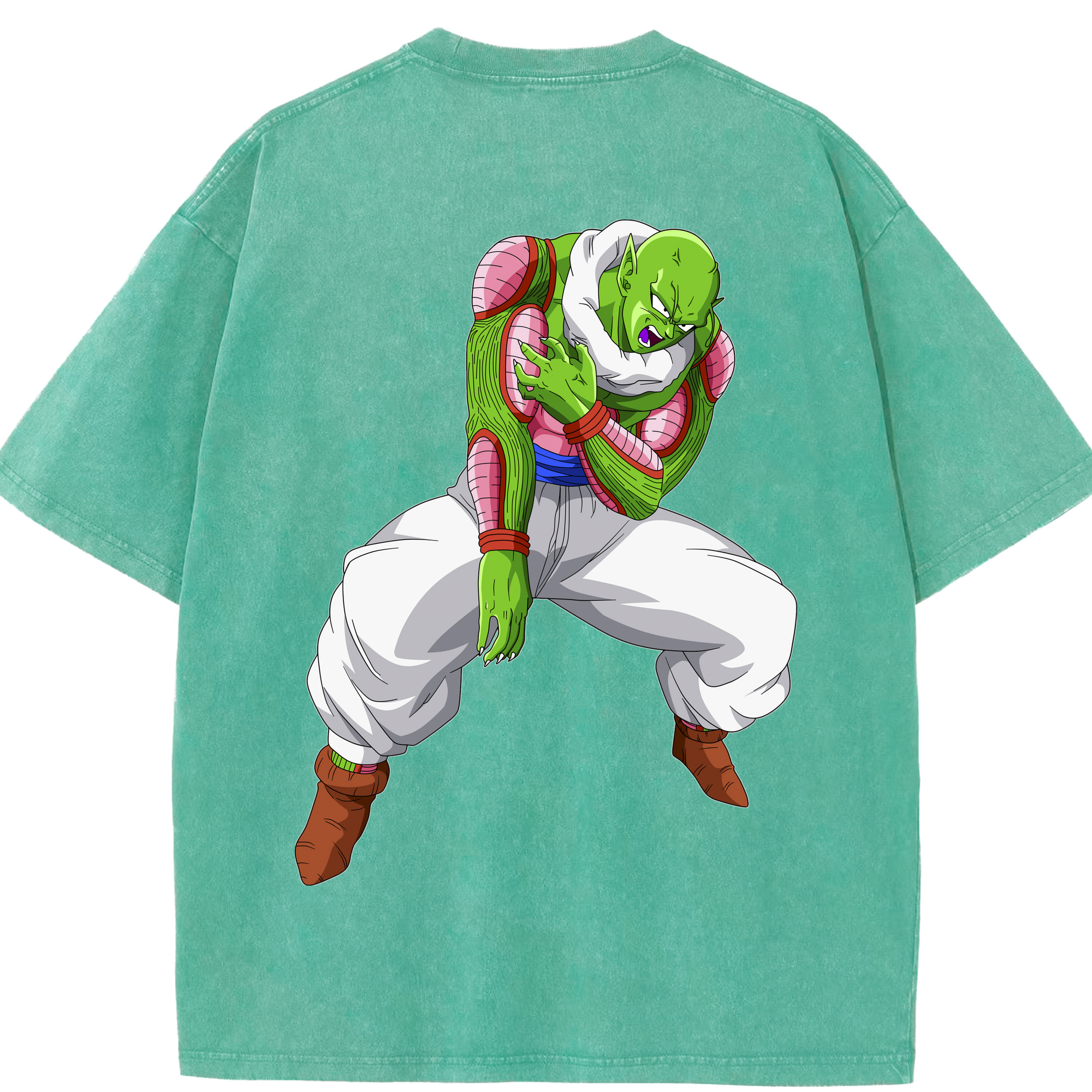 （画像用） ドラゴンボール ピッコロ DRAGON BALL Piccolo 綿100% ヴィンテージ風 半袖Tシャツ（背面プリント）